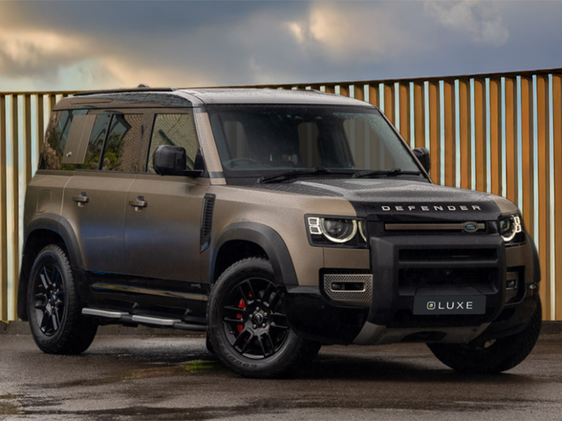 Land Rover defender parked side on