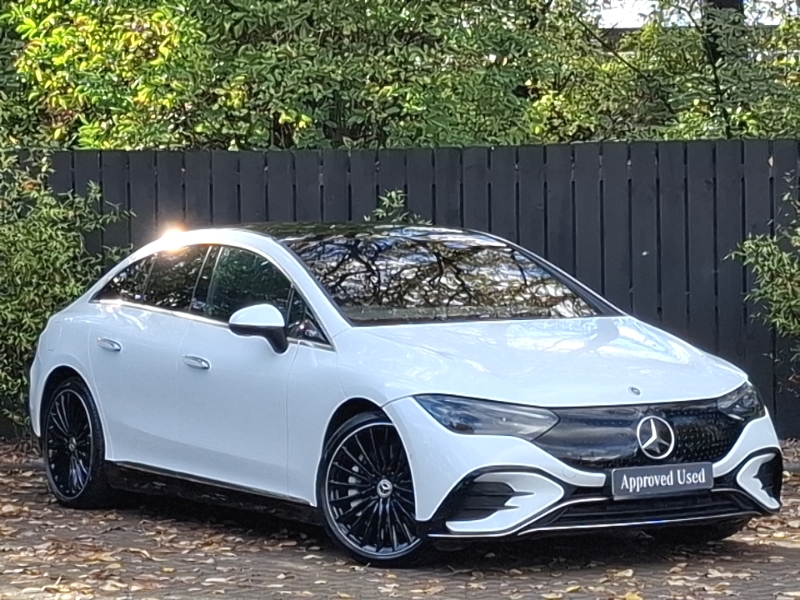 white Mercedes Benz EQE