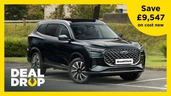 26-plate Chery Tiggo 8 in black with save £9,547 on cost new in black text 