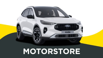 White Ford Kuga with Motorstore written